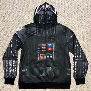 Official Mens Star Wars Hoodie Darth Vader Black XL Jacket W/ Pockets Great Cond